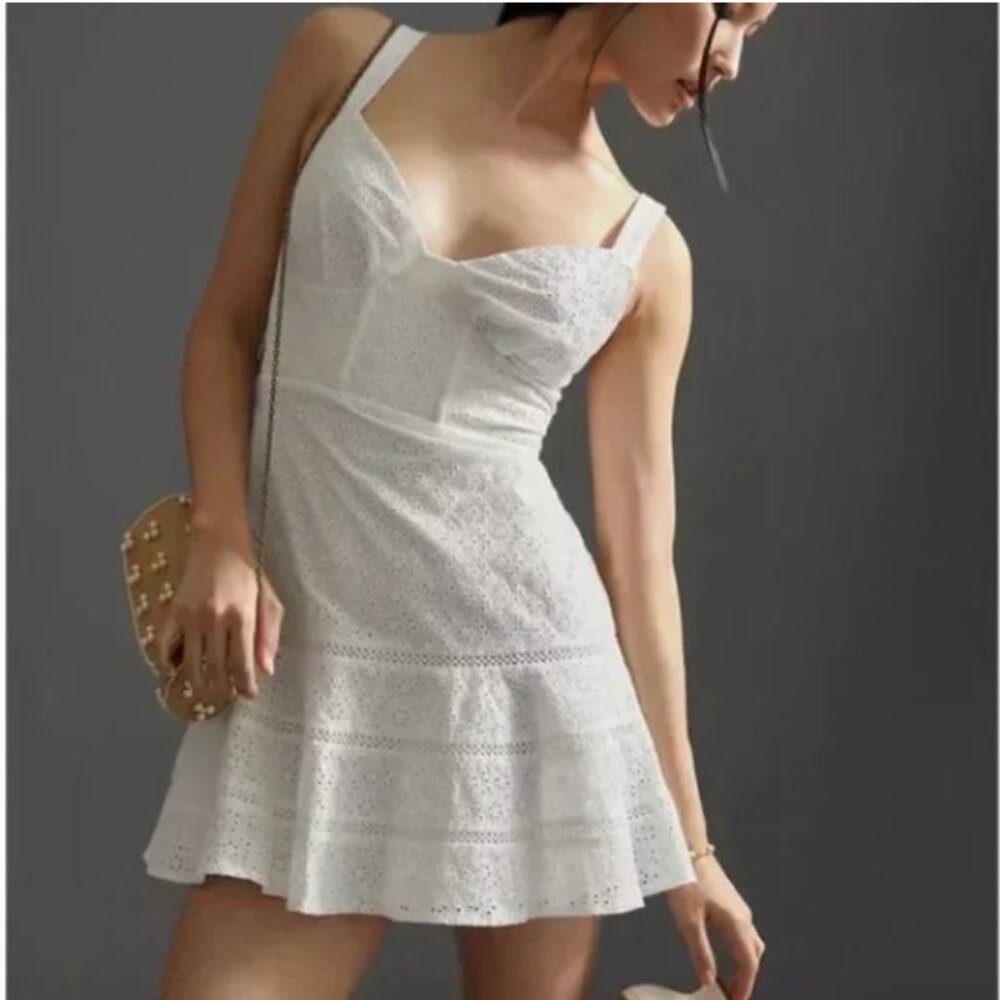 ⭐️ Mare Mare x Anthropologie Corset Boho Peasant Hipster Hippie Art Mini Dress